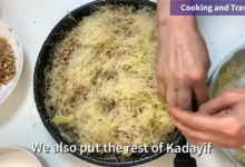 Flat Kadayif Συνταγή με παγωτό και καρύδια